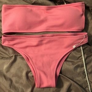 Zaful pink bandeau swim suit